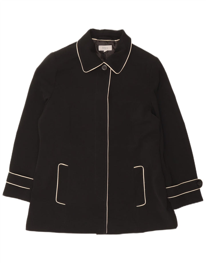 Marks & Spencer Gabardina corta para mujer UK 46 Grande Poliéster negro