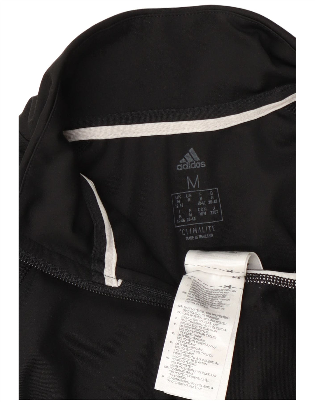 Adidas Mujer Gráfico Jersey Chándal Top UK 12/14 Mediano Negro