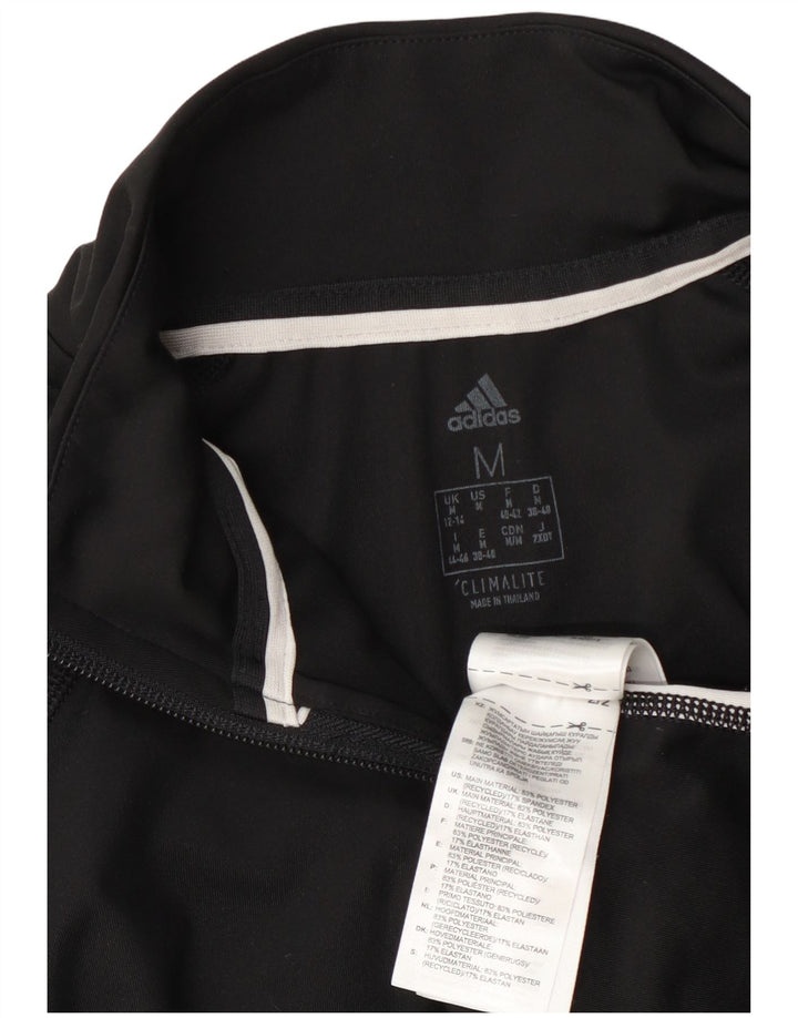Adidas Mujer Gráfico Jersey Chándal Top UK 12/14 Mediano Negro