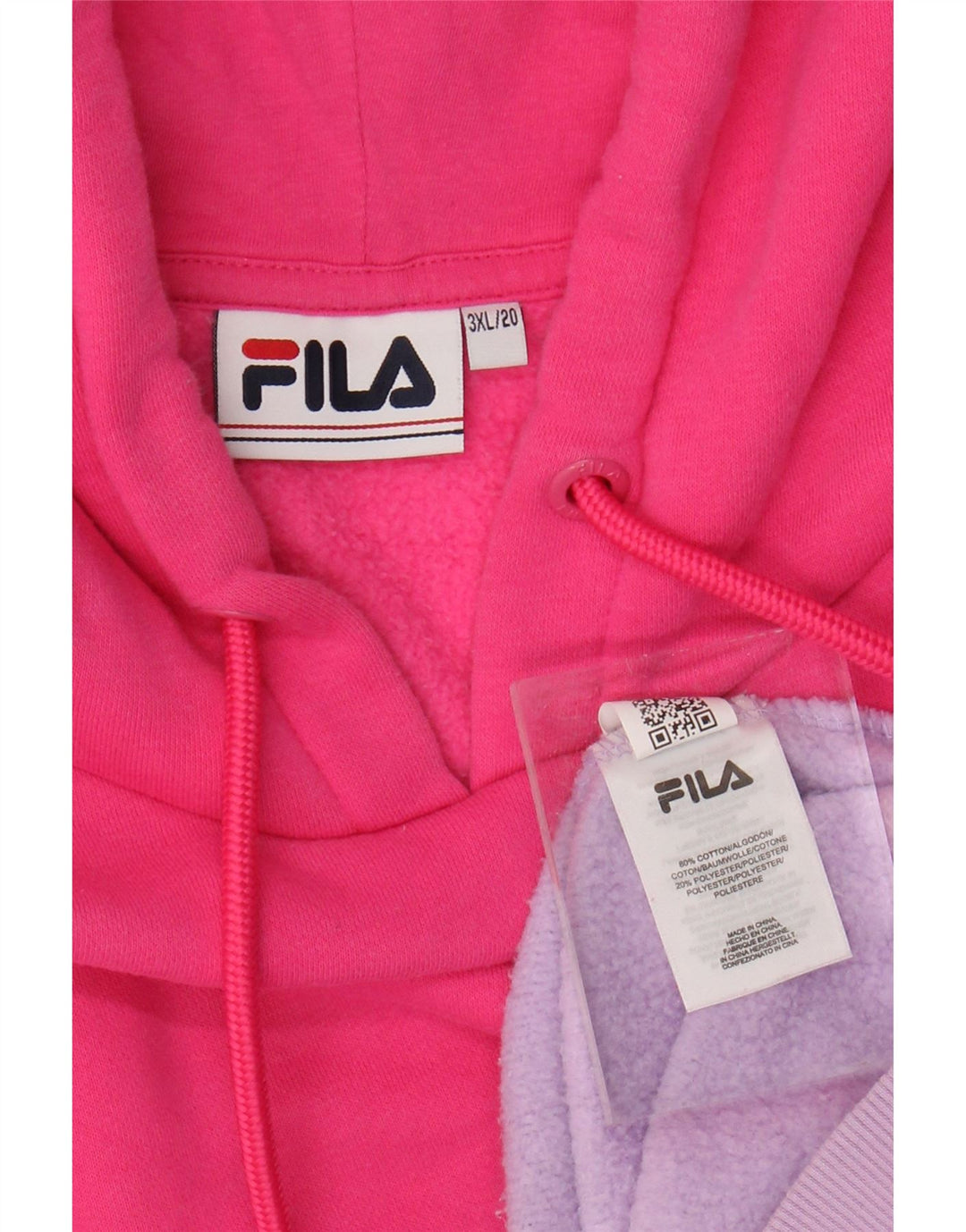 FILA Jersey con capucha gráfica para mujer UK 22 3XL Bloque de color multicolor