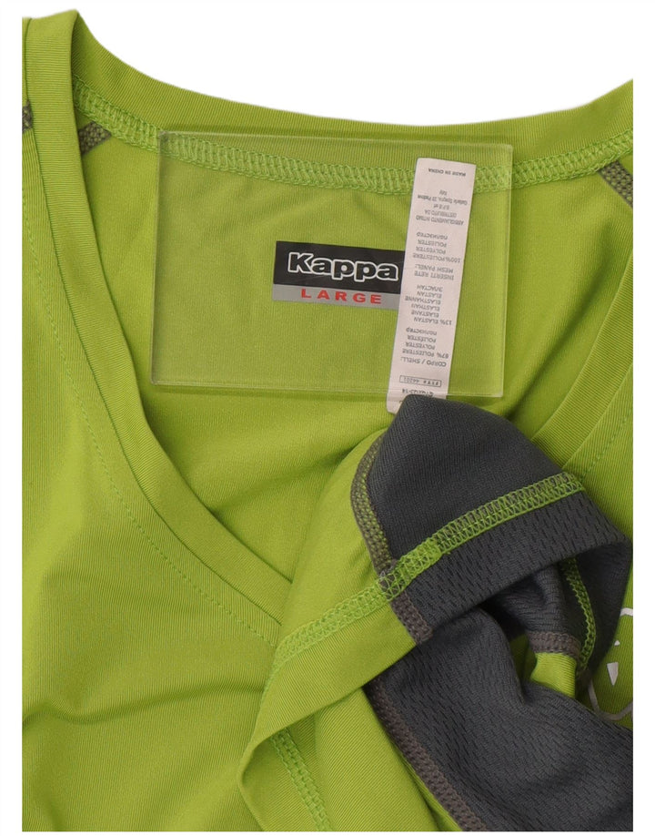 KAPPA Camiseta gráfica para mujer Top UK 40 Grande Verde Colorblock Poliéster
