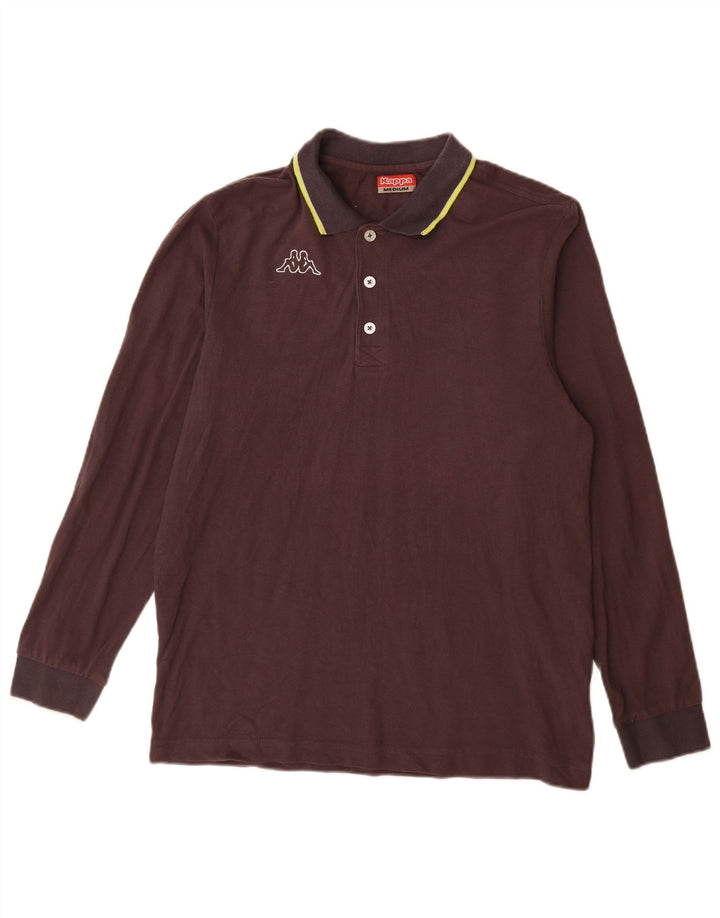 Kappa Polo De Manga Larga De Algodón Marrón Medio Hombre