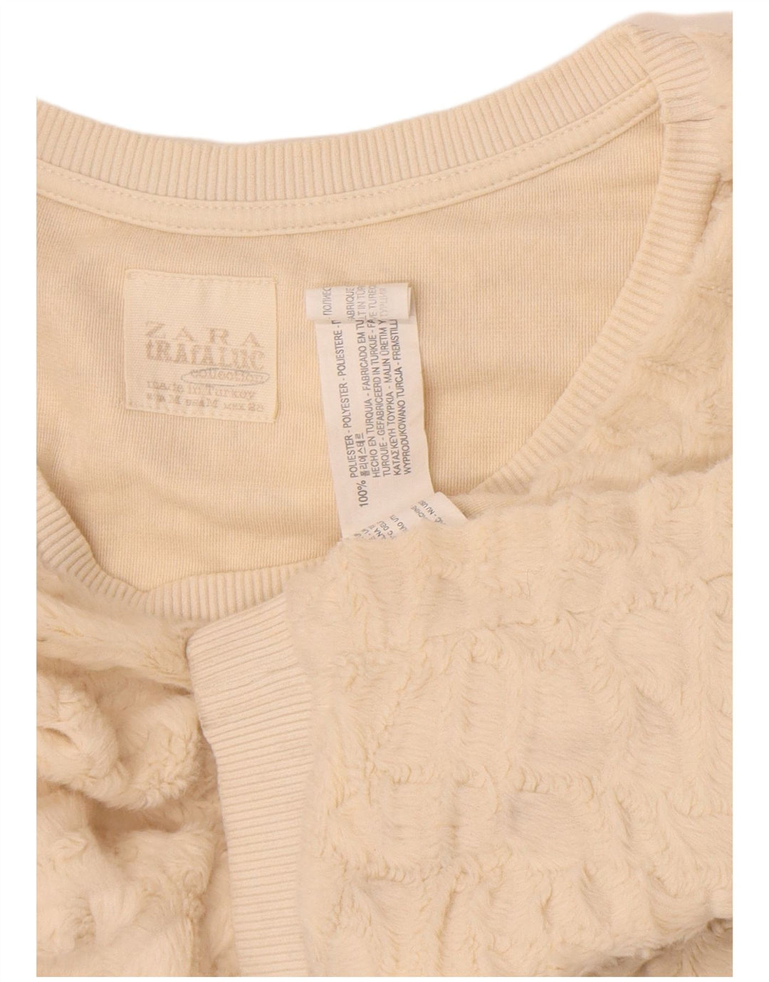 Zara Mujer Jersey De Lana Reino Unido 12 Medio Off White Poliéster