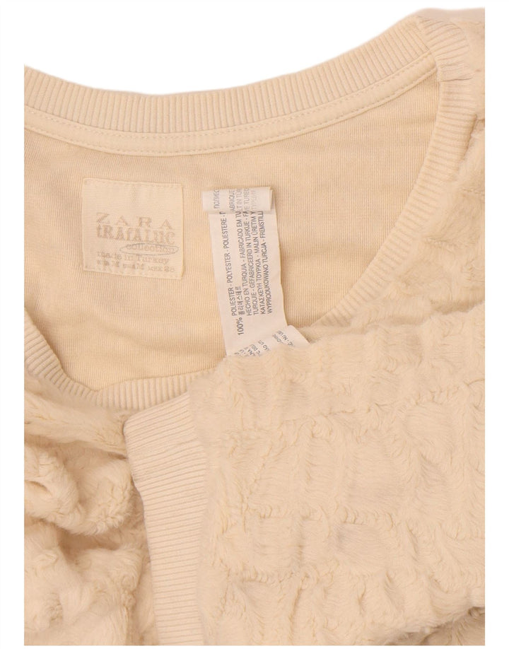 Zara Mujer Jersey De Lana Reino Unido 12 Medio Off White Poliéster