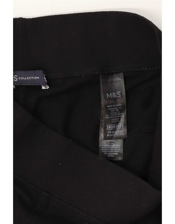 Marks & Spencer Leggings cortos para mujer UK 10 Small Poliéster negro