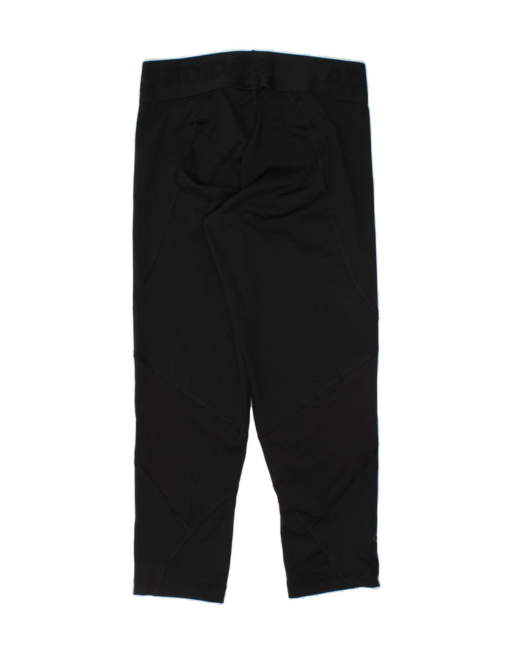 ADIDAS Womens Graphic Capri Leggings UK 6 XS Black Polyester Vintage Adidas and Second-Hand Adidas from Messina Hembry 