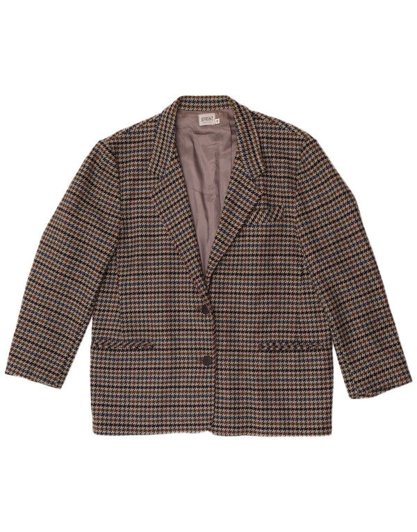 Vintage Womens 2 Button Blazer Jacket IT 48 XL Multicoloured Houndstooth