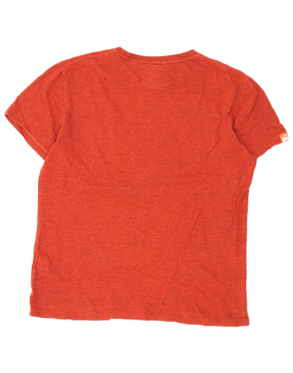 Superdry Camiseta para hombre Top Large de algodón moteado en color burdeos