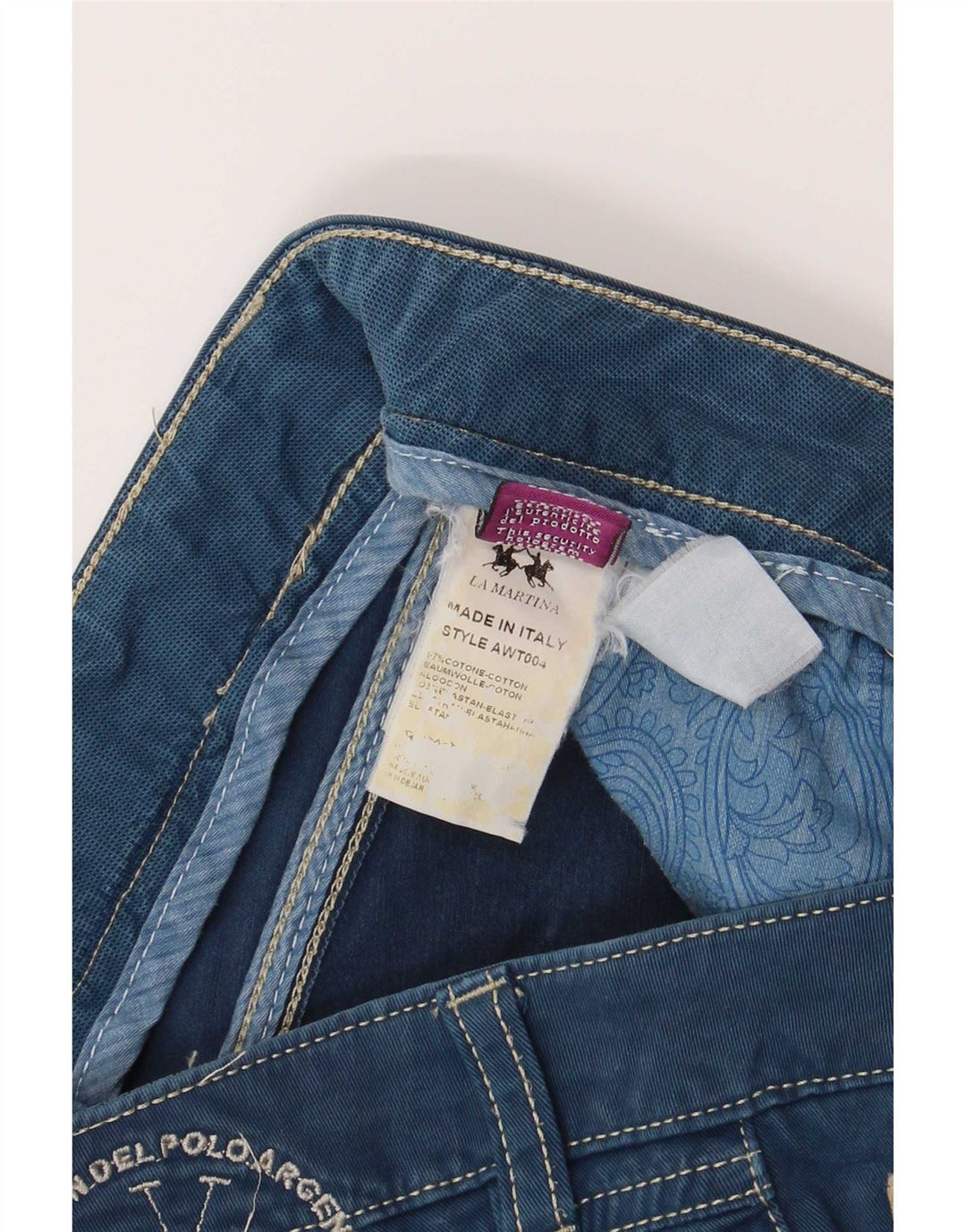 Vaquero Recto Mujer La Martina W30 L27 Azul Algodón