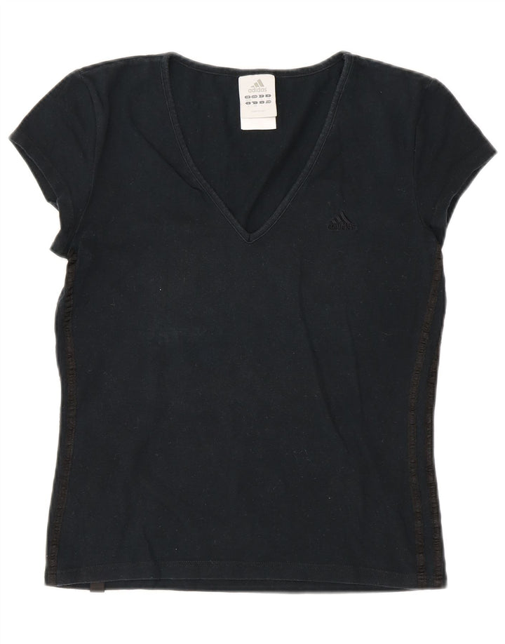 ADIDAS Camiseta para mujer Top UK 10 Small Black Cotton