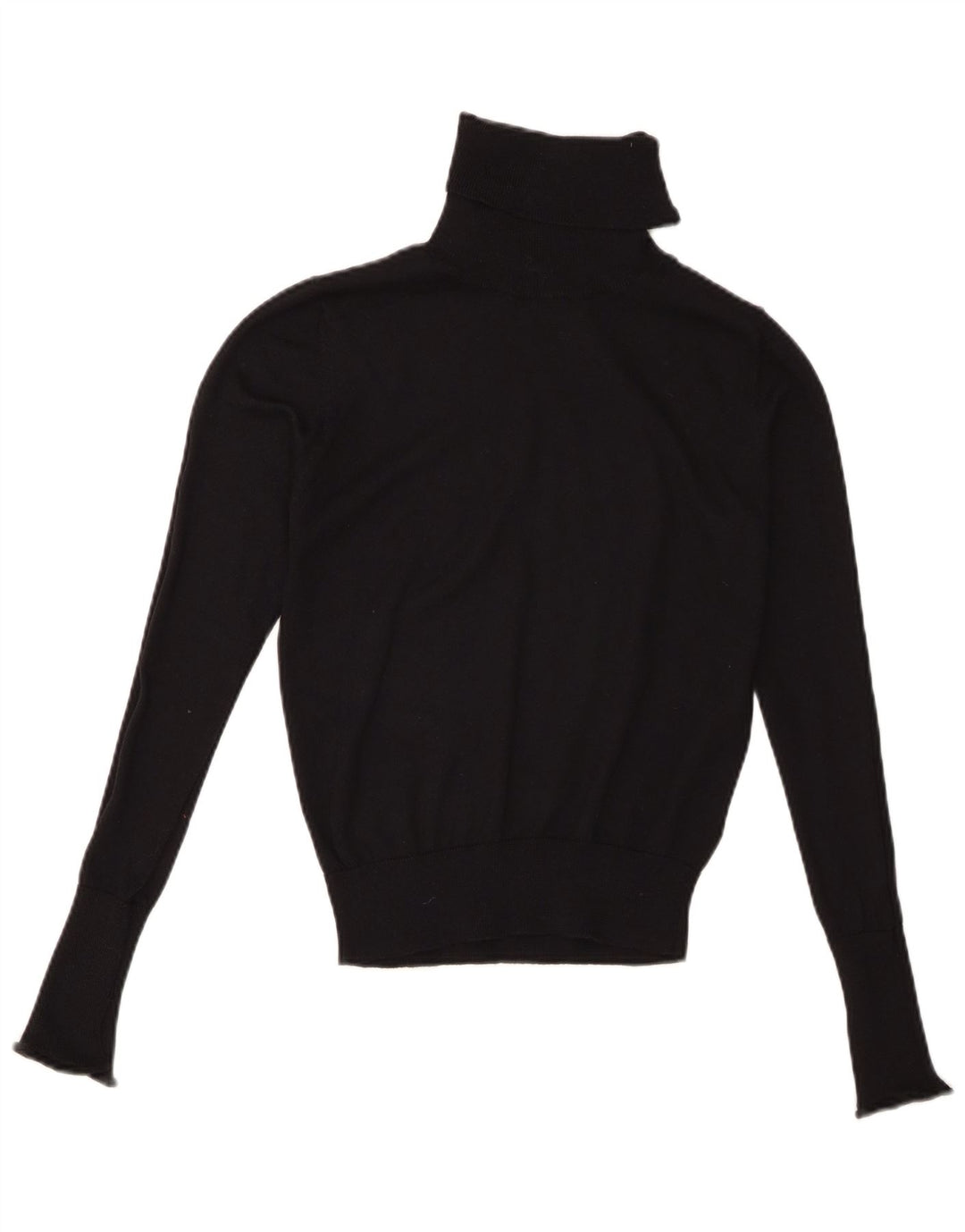 Zara Mujer Roll Neck Jumper Sweater UK 10 Small Negro Poliéster