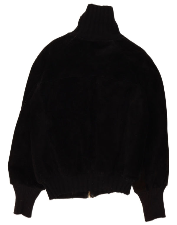 Vintage hombres Sherpa chaqueta de cuero IT 44 XS negro retro