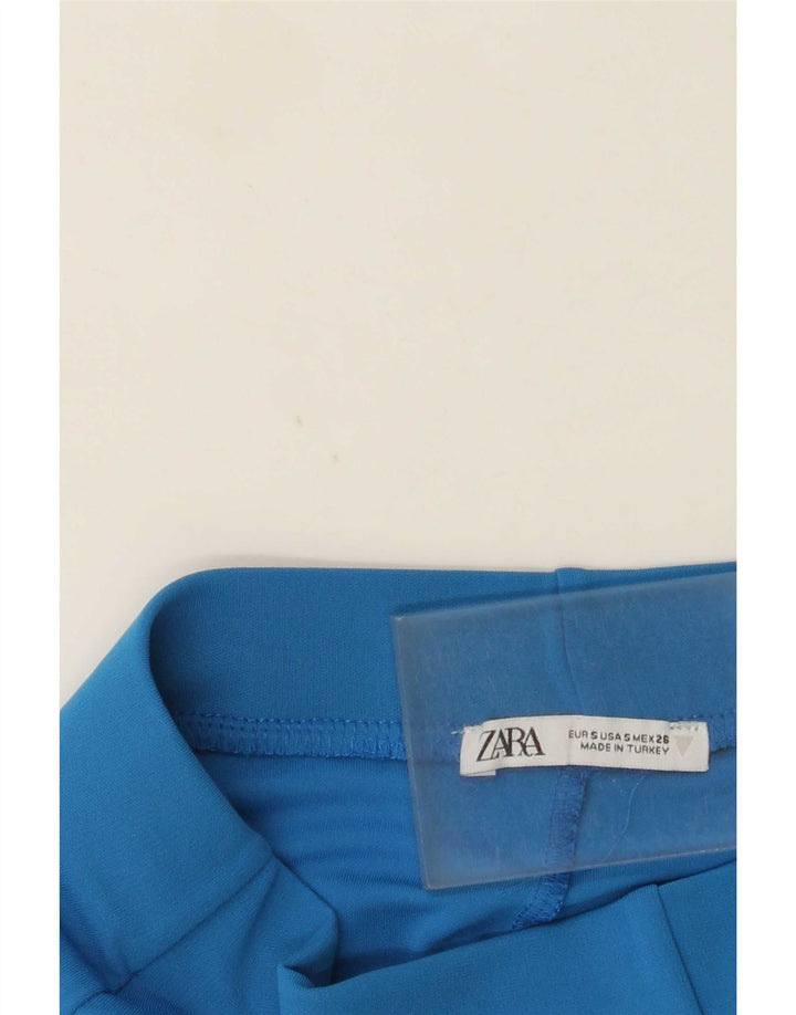 Zara Mujer Pantalones De Chándal Acampanados UK 8 Small Azul