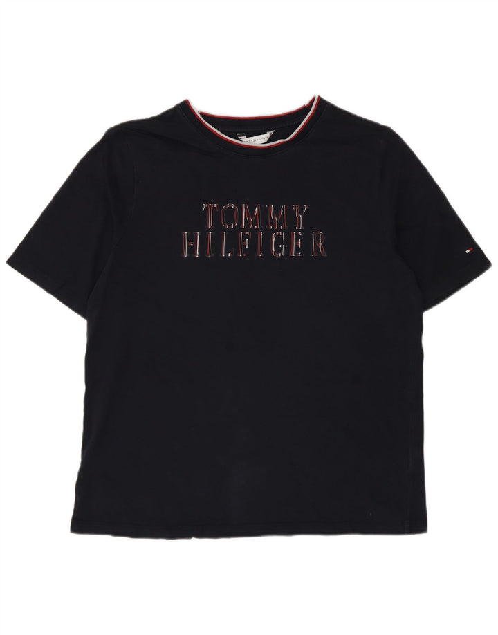 Tommy Hilfiger Hombre Camiseta Gráfica Top Medium Azul Marino