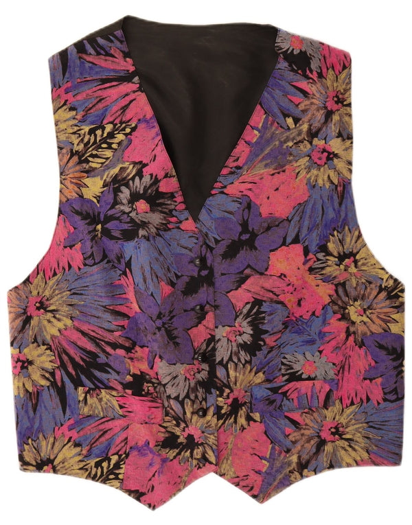 Vintage mujer chaleco Reino Unido 18 XL multicolor floral