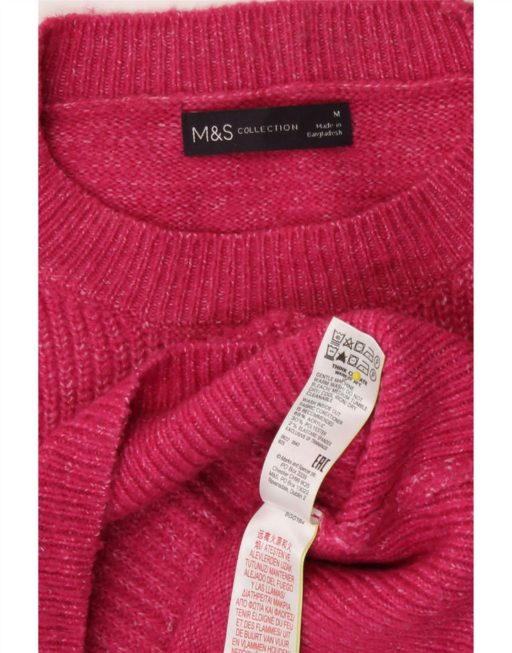 Marks & Spencer Suéter tipo jersey con cuello redondo para mujer, Reino Unido 44, mediano, moteado en rosa