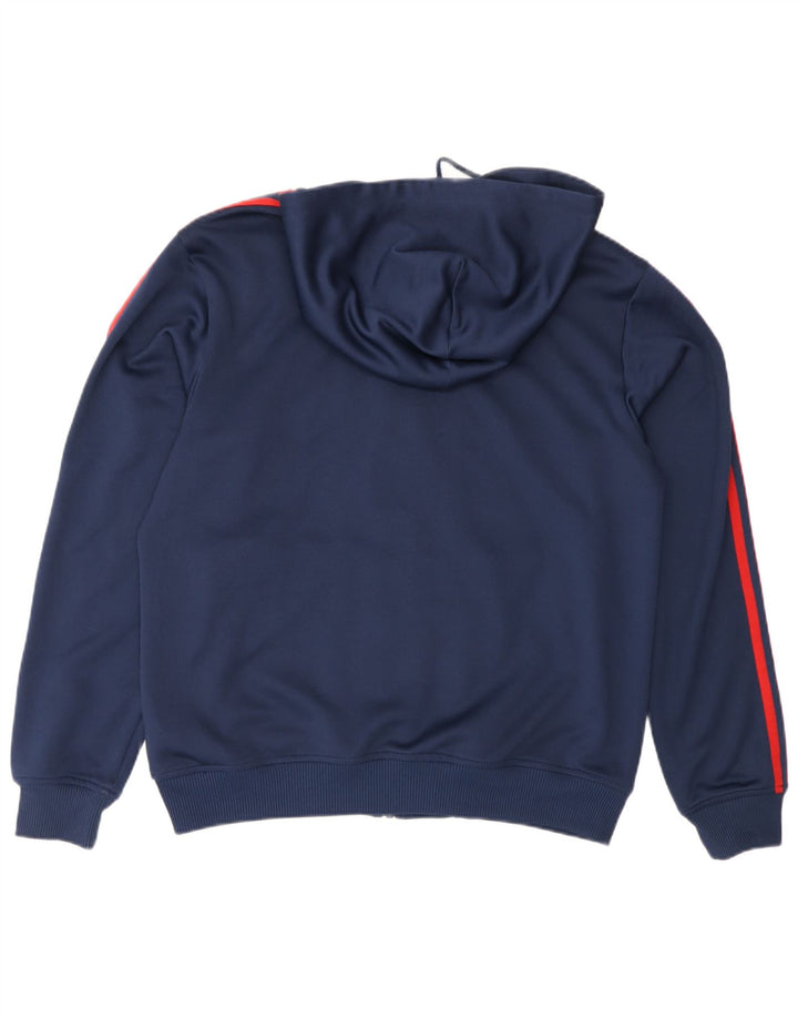 Adidas Hombre Graphic Zip Sudadera con capucha Suéter Medio Azul Marino Poliéster