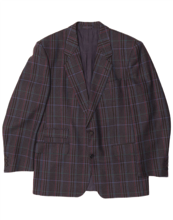 HUGO BOSS Chaqueta tipo blazer de 2 botones para hombre EU 50 Large Azul marino Pata de gallo