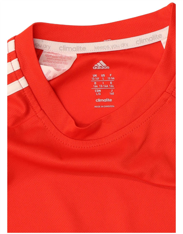 ADIDAS Camiseta Climalite para niño 13-14 años Naranja Colorblock