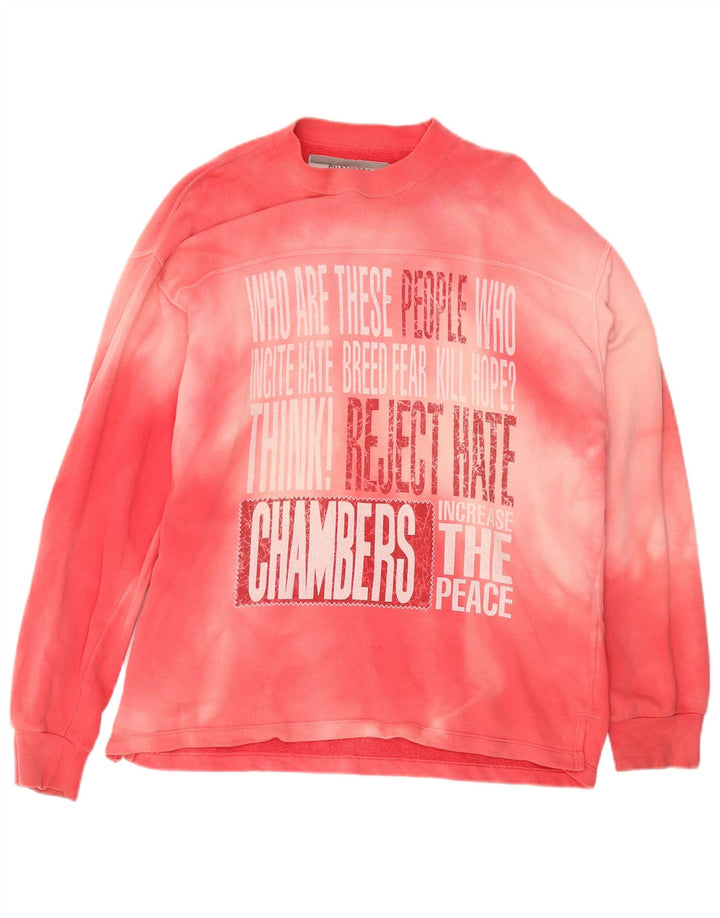 CHAMBERS Sudadera gráfica para hombre Jumper Large Pink Tie Dye Algodón