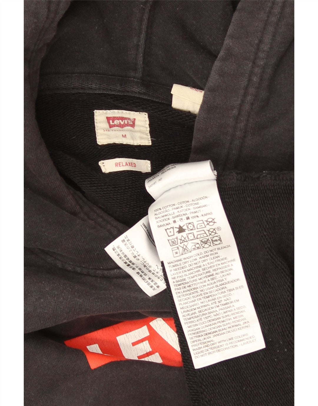 Levi's Hombre Sudadera Con Capucha Y Gráfico Relajado De Algodón Gris Medio