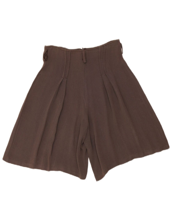 Vintage mujer cintura alta pantalones cortos casuales IT 42 Medio W28 Acetato Marrón