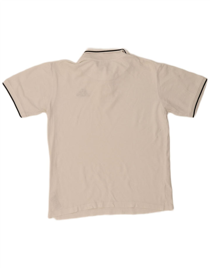 KAPPA Polo para hombre grande de algodón blanco