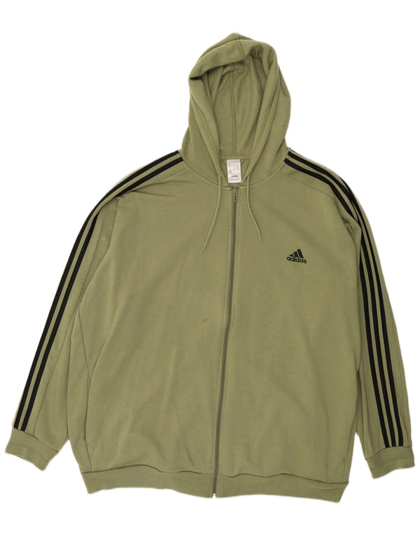 Adidas - Sudadera con capucha y cremallera para hombre, talla 3XL, algodón caqui