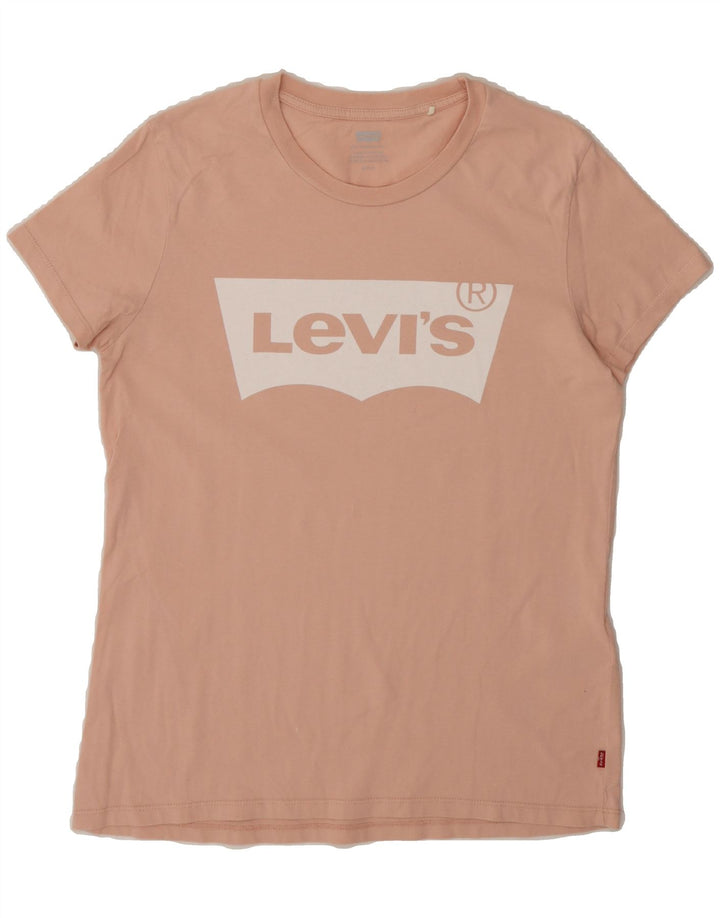 LEVI'S Womens Graphic T-Shirt Top UK 10 Small Pink Vintage Levi's and Second-Hand Levi's from Messina Hembry 