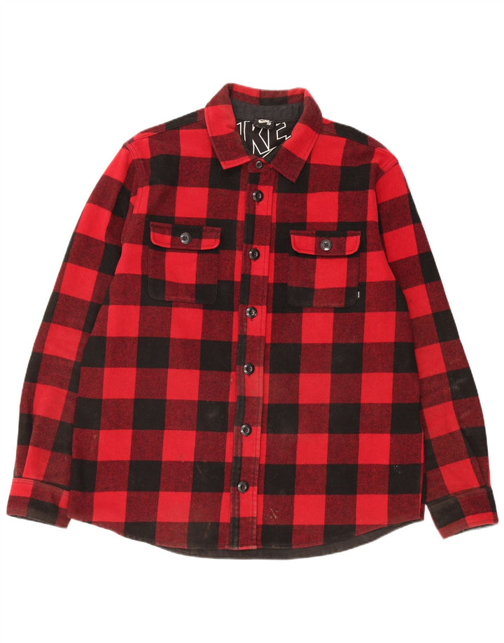 Nike Camisa de franela Lumberjack para hombre XL Lana de cuadros rojos