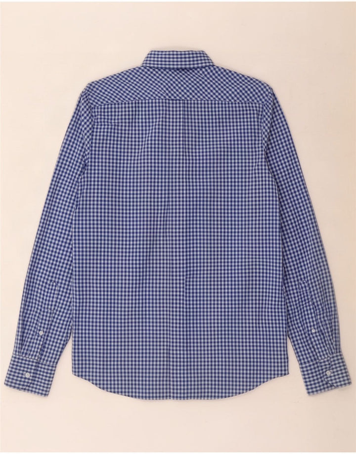 Ben Sherman Camisa para hombre pequeña de algodón a cuadros azul