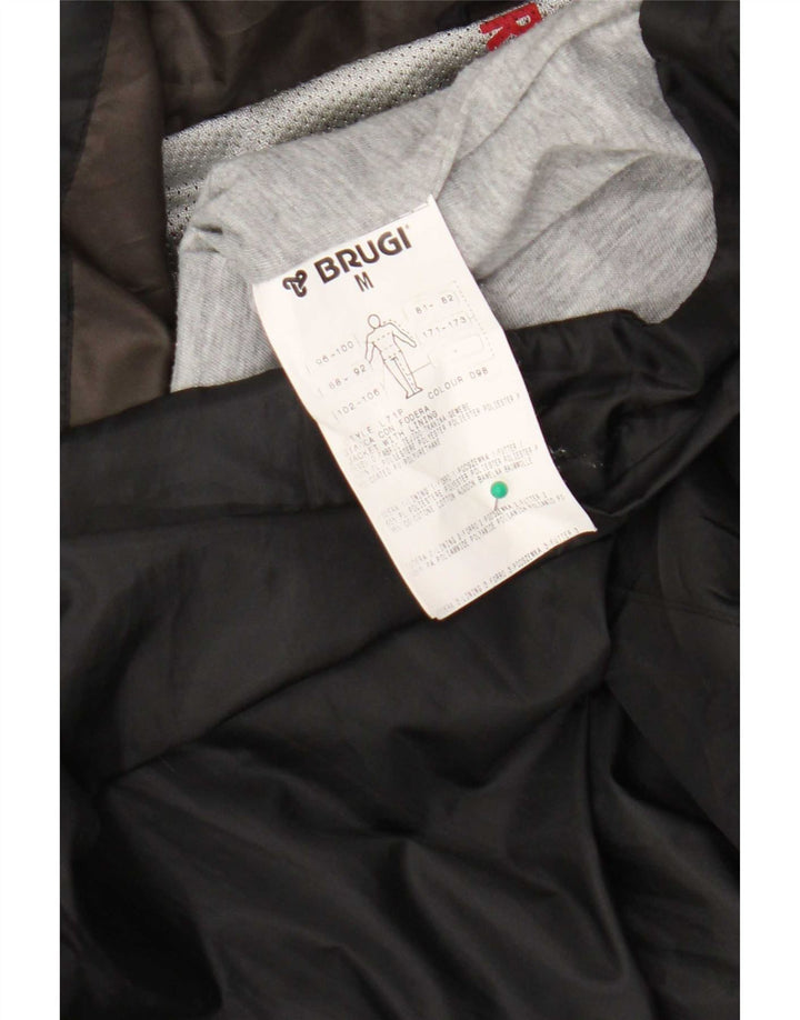 Brugi Chubasquero con capucha para hombre ES 38 Mediano Negro Colorblock Poliéster