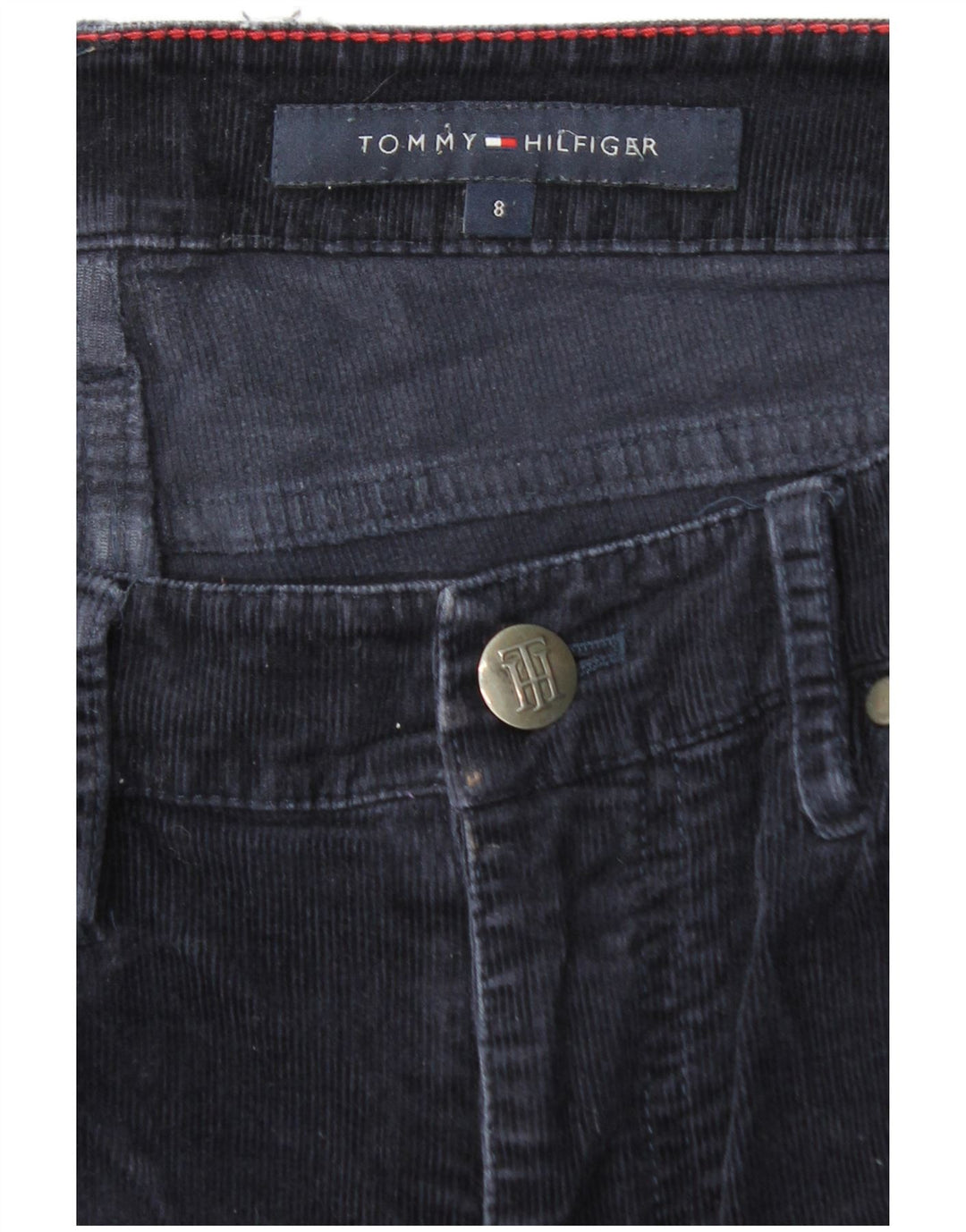 TOMMY HILFIGER Womens Corduroy Trousers US 8 Medium W32 L30 Navy Blue