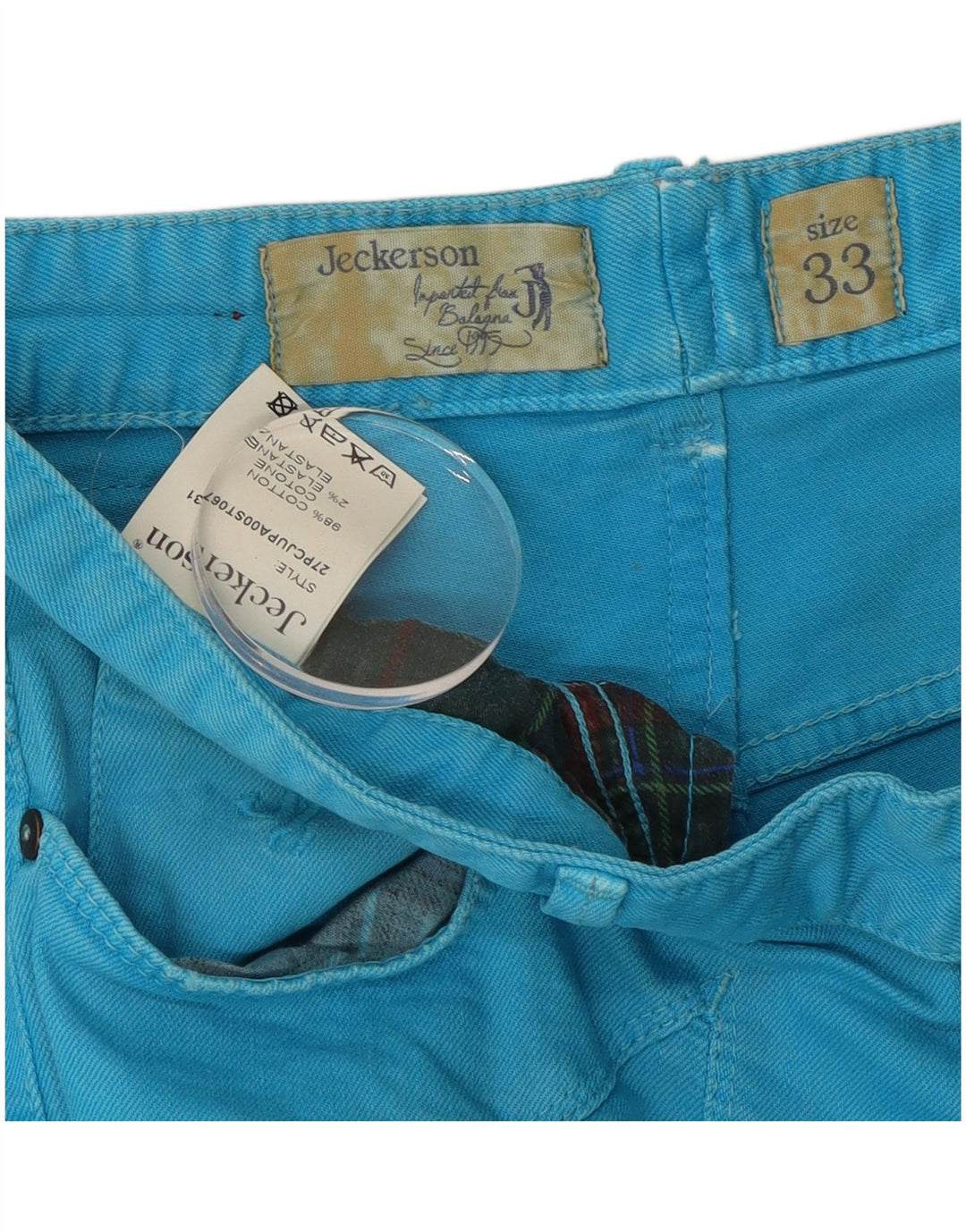 Vaqueros ajustados para mujer Jeckerson W33 L29 Algodón azul