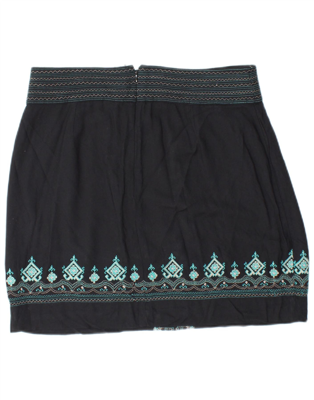 MONSOON Minifalda para mujer W30 Viscosa mediana negra Fair Isle