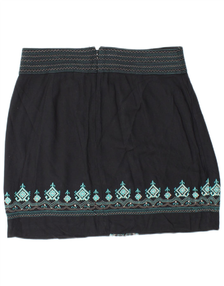 MONSOON Minifalda para mujer W30 Viscosa mediana negra Fair Isle
