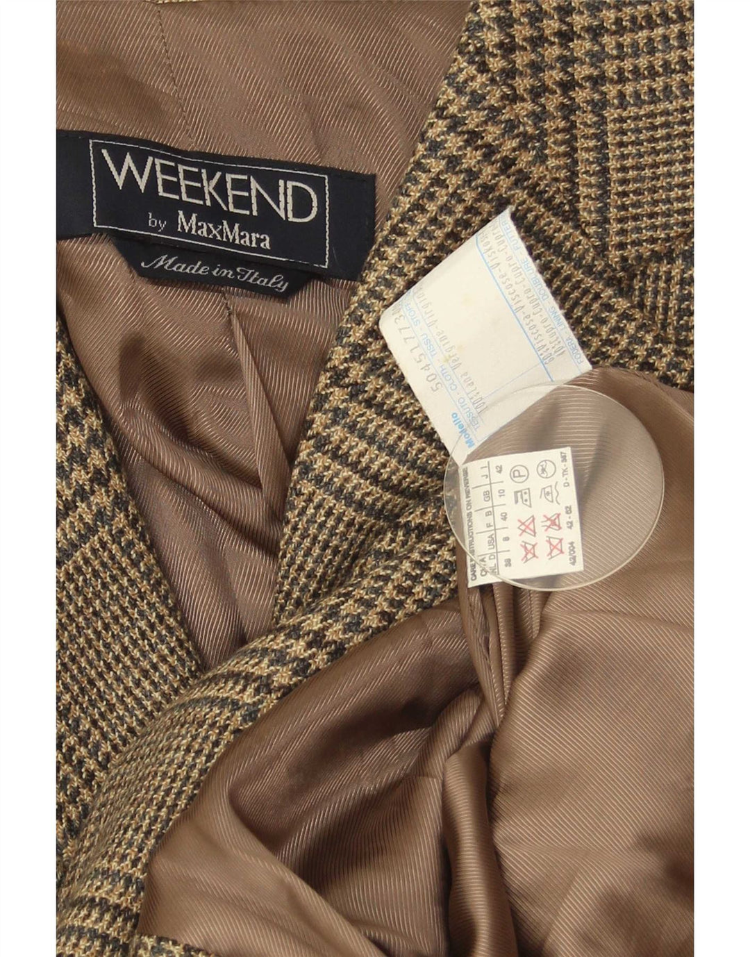 Max Mara Chaqueta Blazer de Fin de Semana para Mujer UK 10 Small Brown Houndstooth