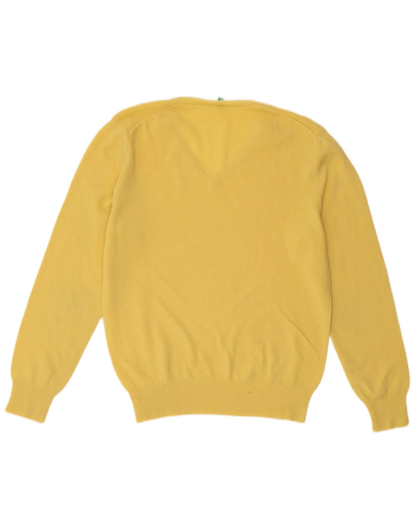 Benetton Jersey Con Cuello De Pico Amarillo Medio