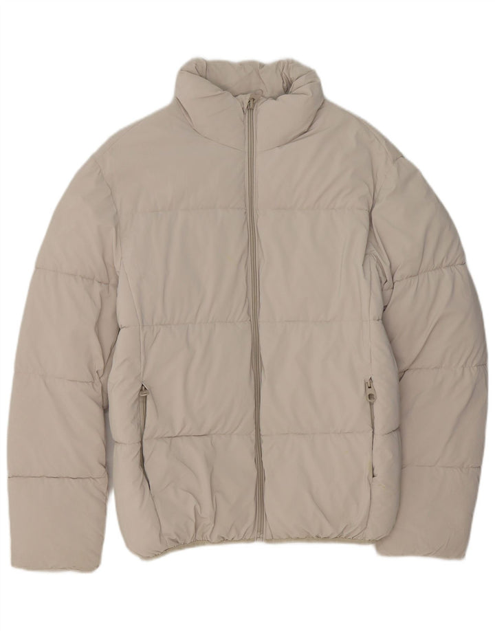 ZARA Chaqueta acolchada para hombre ES 36 Small Beige Poliéster