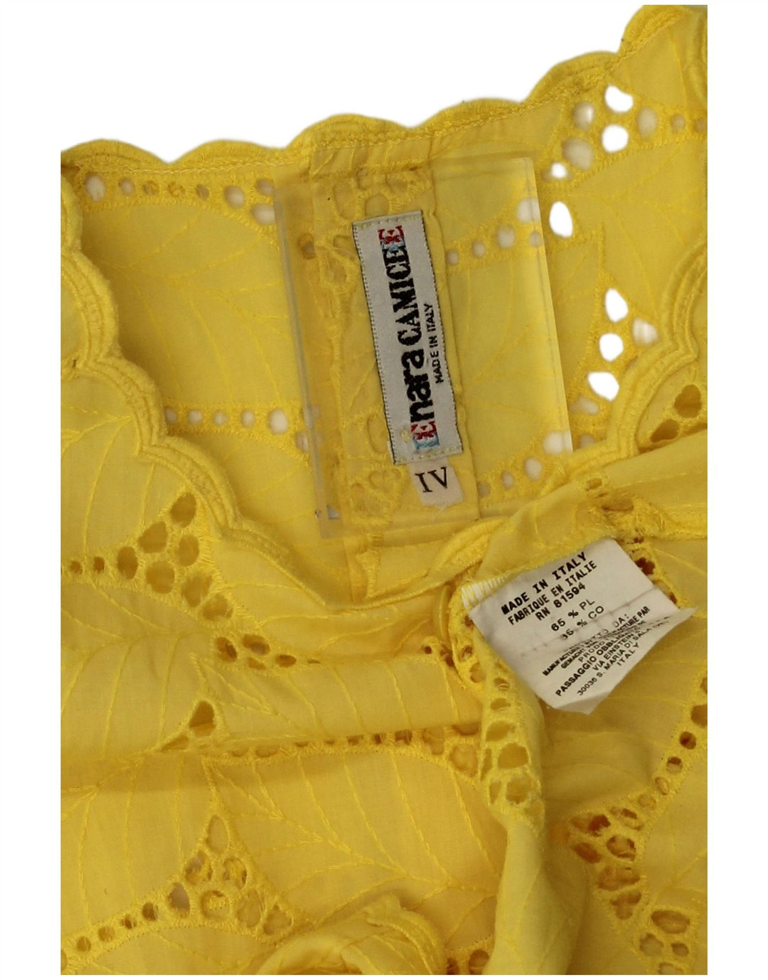 Naracamicee Blusa para mujer Top UK 44 Poliéster floral amarillo grande