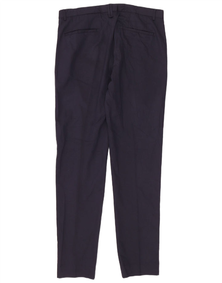 Zara Pantalón de traje ajustado para hombre EU 40 Medium W31 L36 Azul marino