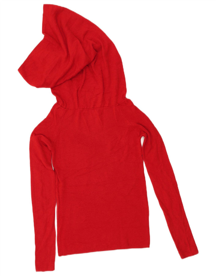 ZARA Mujer Crop Roll Neck Jumper Sweater UK 12 Medium Rojo
