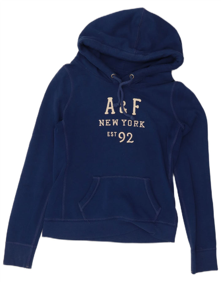 ABERCROMBIE & FITCH Jersey con capucha gráfico para mujer UK 44 Medio Azul marino