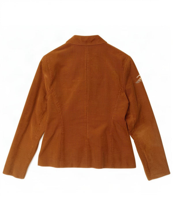 Replay Chaqueta tipo blazer de pana con 1 botón para mujer UK 44 Grande Algodón caqui