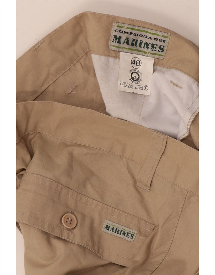 Pantalones cortos cargo vintage para hombre IT 48 Medio W32 Beige