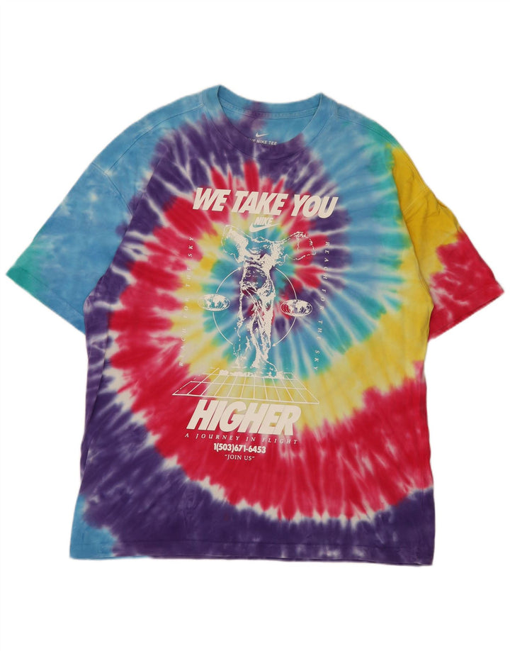 Nike Camiseta gráfica para hombre Top mediano de algodón teñido anudado multicolor