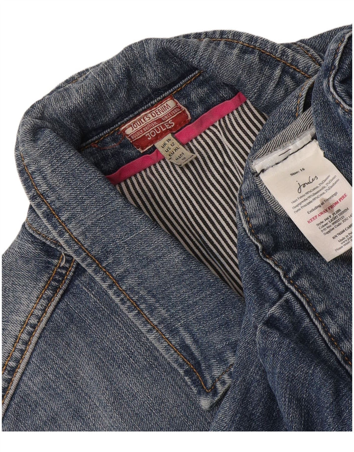 Joules Chaqueta vaquera corta para mujer Reino Unido 46 Algodón azul grande