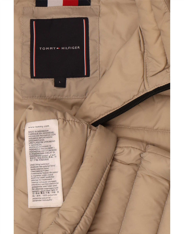 Tommy Hilfiger Chaqueta acolchada para hombre UK 40 Large Beige Poliamida