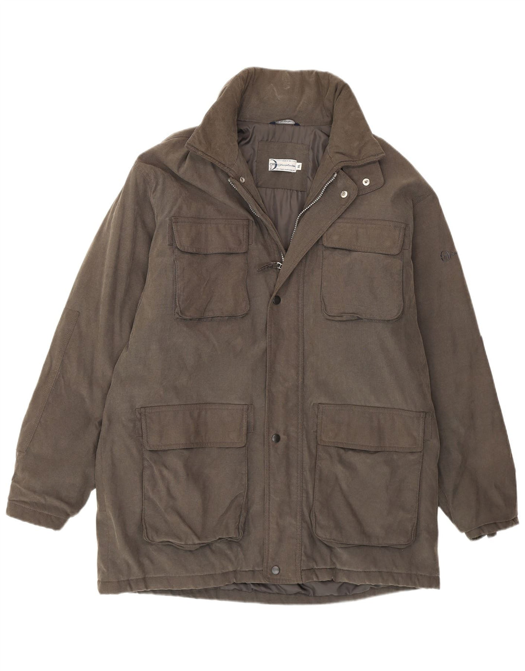 Sergio Tacchini Chaqueta acolchada con capucha para hombre UK 42 XL Gris