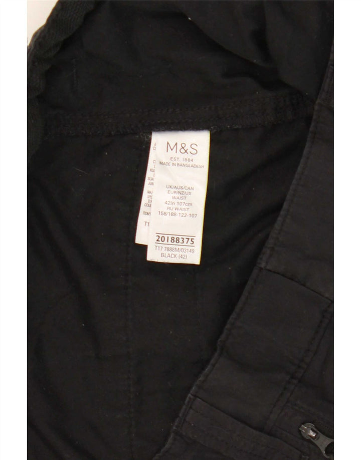 Marks & Spencer Pantalones cortos cargo para hombre W42 2XL Algodón negro